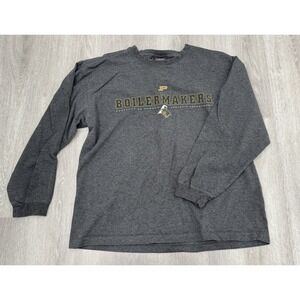 VTG Y2K Jansport Purdue Boilermakers College gray thick long sleeve Shirt Large